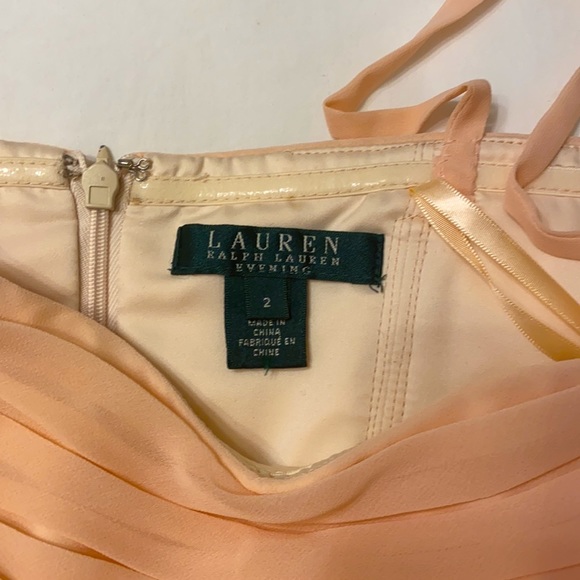 90s style Lauren Ralph Lauren Chiffon Cocktail Dress - 2 - Pale Pink - Picture 5 of 7